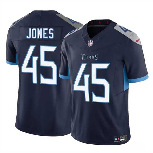 Men & Women & Youth Tennessee Titans #45 Dre%27Mont Jones Navy 2025 F.U.S.E. Vapor Limited Stitched Jersey